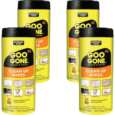 Goo Gone Wipes, f/Adhesive Removal, WE, PK 24 WMN2000CT